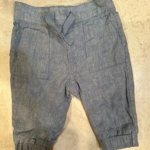 Janie and Jack Blue Linen 0-3 MO Joggers